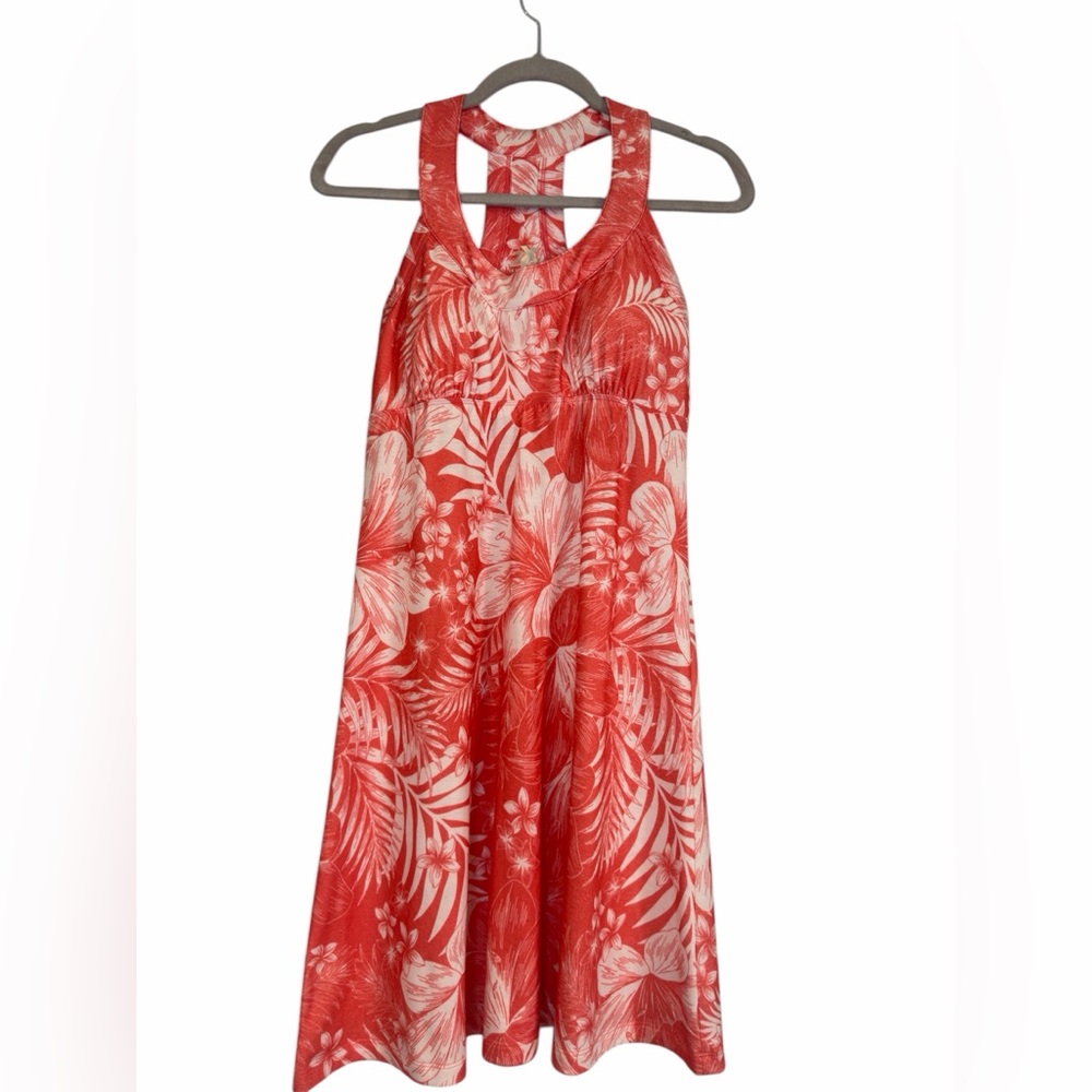 ZeroXposur Coral Red Tropical Racerback Dress